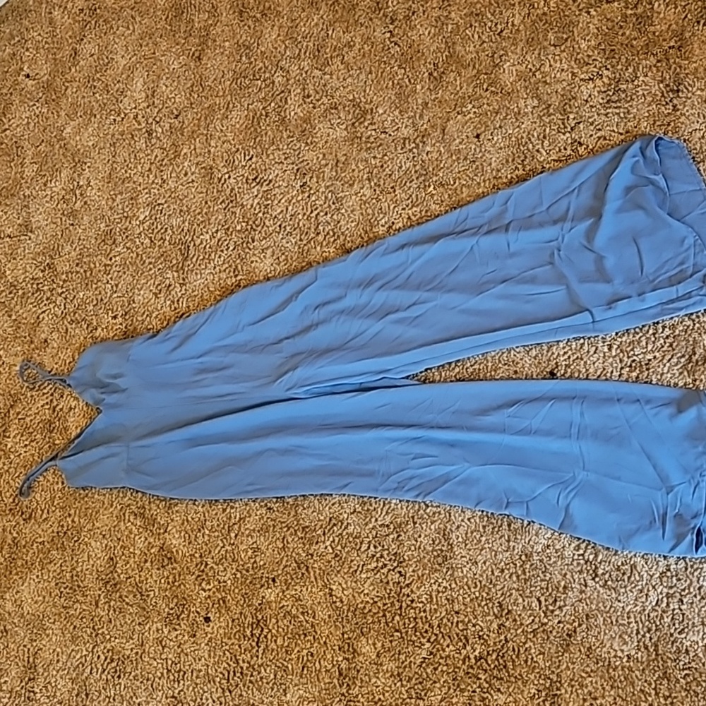 Blue Linen Jumpsuit
